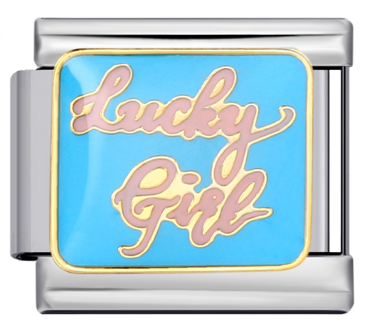 Lucky Girl Italian Charm Italian charm bracelet link in stainless steel