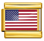 USA FLAG ITALIAN CHARM