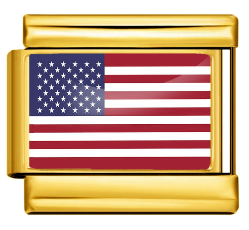 USA FLAG ITALIAN CHARM