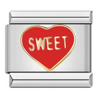 Sweet Heart Italian Charm Italian charm bracelet link in stainless steel
