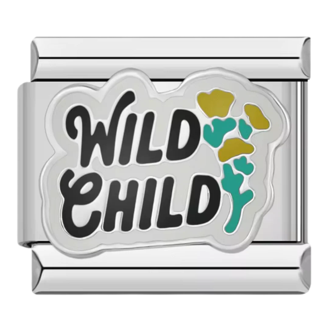 Wild Child Italian Charm Italian charm bracelet link in stainless steel