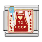 Love To Cook Italian Charm Italian charm bracelet link in stainless steel