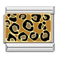 Leopard Print Italian Charm Italian charm bracelet link in stainless steel