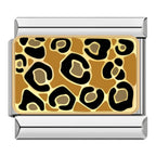 Leopard Print Italian Charm Italian charm bracelet link in stainless steel