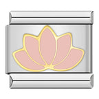 Lotus Flower Italian Charm Italian charm bracelet link in stainless steel
