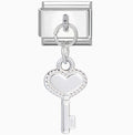 Heart Key Pendant Italian Charm Italian charm bracelet link in stainless steel