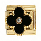 3D Black Clover Italian Charm Italian charm bracelet link in stainless steel