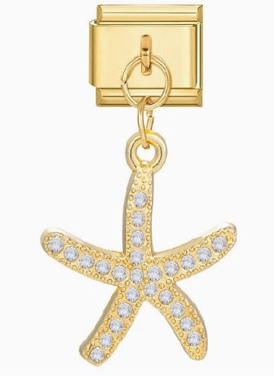 Starfish Pendant Italian Charm Italian charm bracelet link in stainless steel