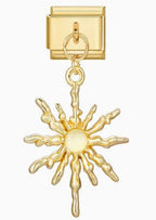 Sun Rays Pendant Italian Charm Italian charm bracelet link in stainless steel