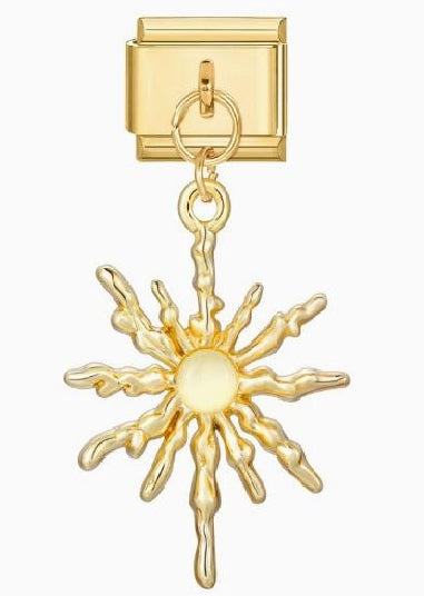 Sun Rays Pendant Italian Charm Italian charm bracelet link in stainless steel