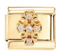 3D Cross Italian Charm Italian charm bracelet link in stainless steel