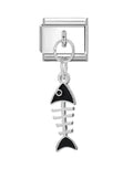 Fish Bone Pendant Italian Charm Italian charm bracelet link in stainless steel