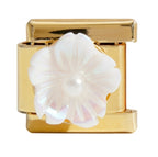 WHITE 3D FLOWER ITALIAN CHARM