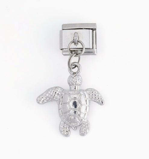 Turtle Pendant Italian Charm Italian charm bracelet link in stainless steel