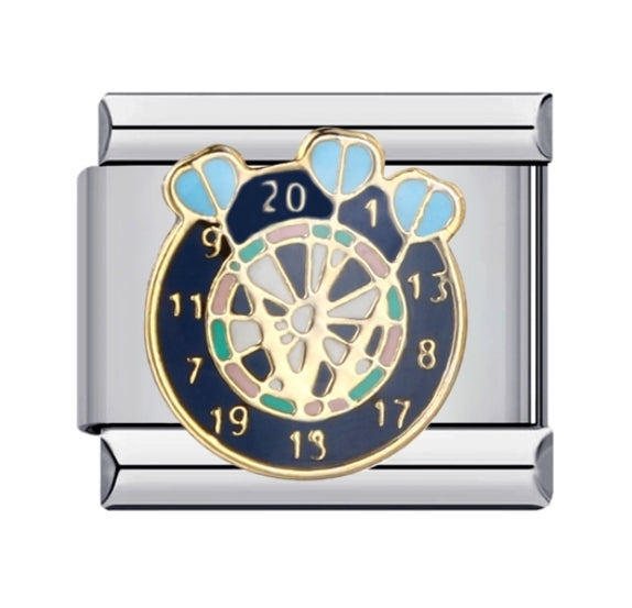 Dart Board Italian Charm Italian charm bracelet link in stainless steel