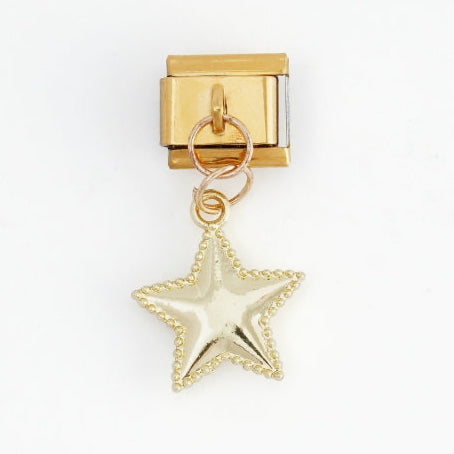 Star Pendant Italian Charm Italian charm bracelet link in stainless steel