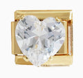 3D Heart Italian Charm Italian charm bracelet link in stainless steel