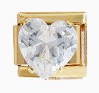 3D Heart Italian Charm Italian charm bracelet link in stainless steel