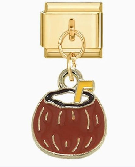 Coconut Pendant Italian Charm Italian charm bracelet link in stainless steel