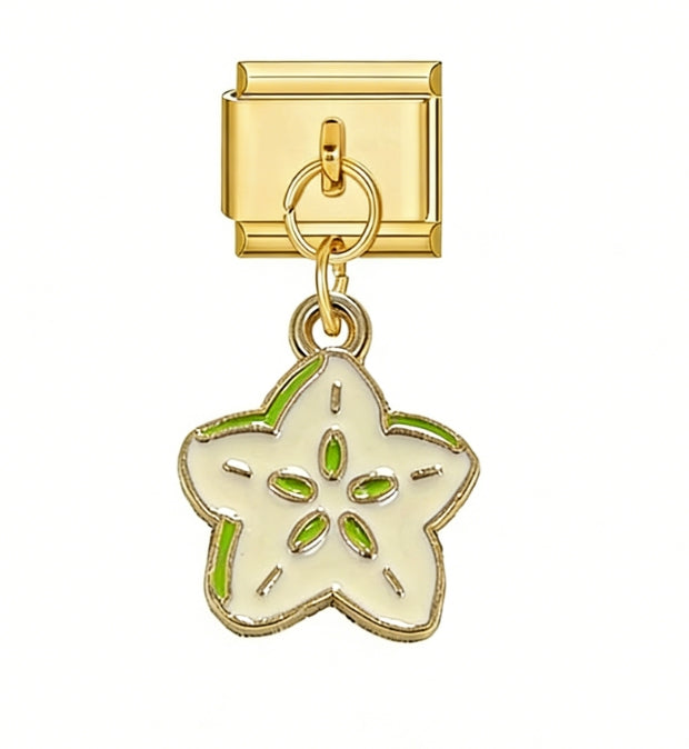 Star Fruit Pendant Italian Charm Italian charm bracelet link in stainless steel