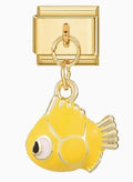 Yellow Fish Pendant Italian Charm Italian charm bracelet link in stainless steel