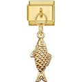 Fish Pendant Italian Charm Italian charm bracelet link in stainless steel