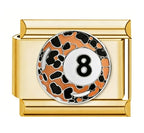 Leopard Print 8 Ball Italian Charm Italian charm bracelet link in stainless steel