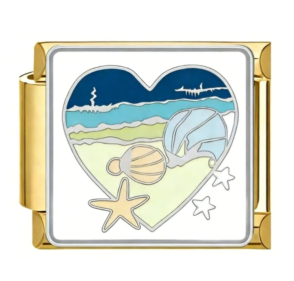 BEACH HEART ITALIAN CHARM