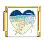 BEACH HEART ITALIAN CHARM