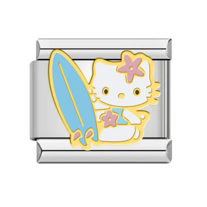 SURFER KITTY ITALIAN CHARM