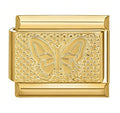 Embossed Butterfly Italian Charm Italian charm bracelet link in stainless steel