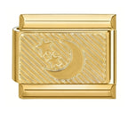 Embossed Moon Italian Charm Italian charm bracelet link in stainless steel