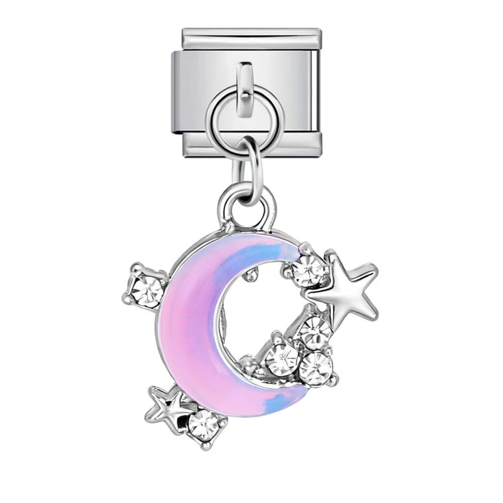 MOON AND STAR PENDANT ITALIAN CHARM