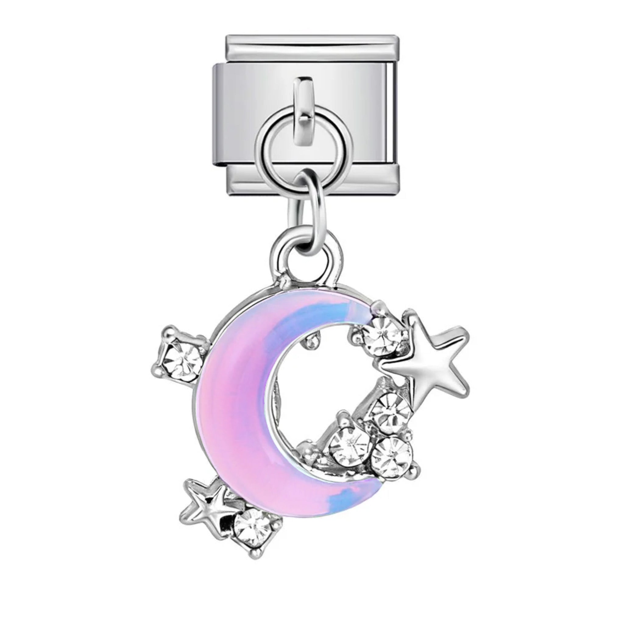 MOON AND STAR PENDANT ITALIAN CHARM