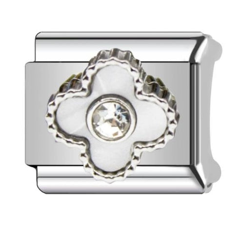 3D WHITE CLOVER ITALIAN CHARM