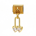 DOUBLE HEARTS PENDANT ITALIAN CHARM