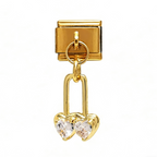 DOUBLE HEARTS PENDANT ITALIAN CHARM
