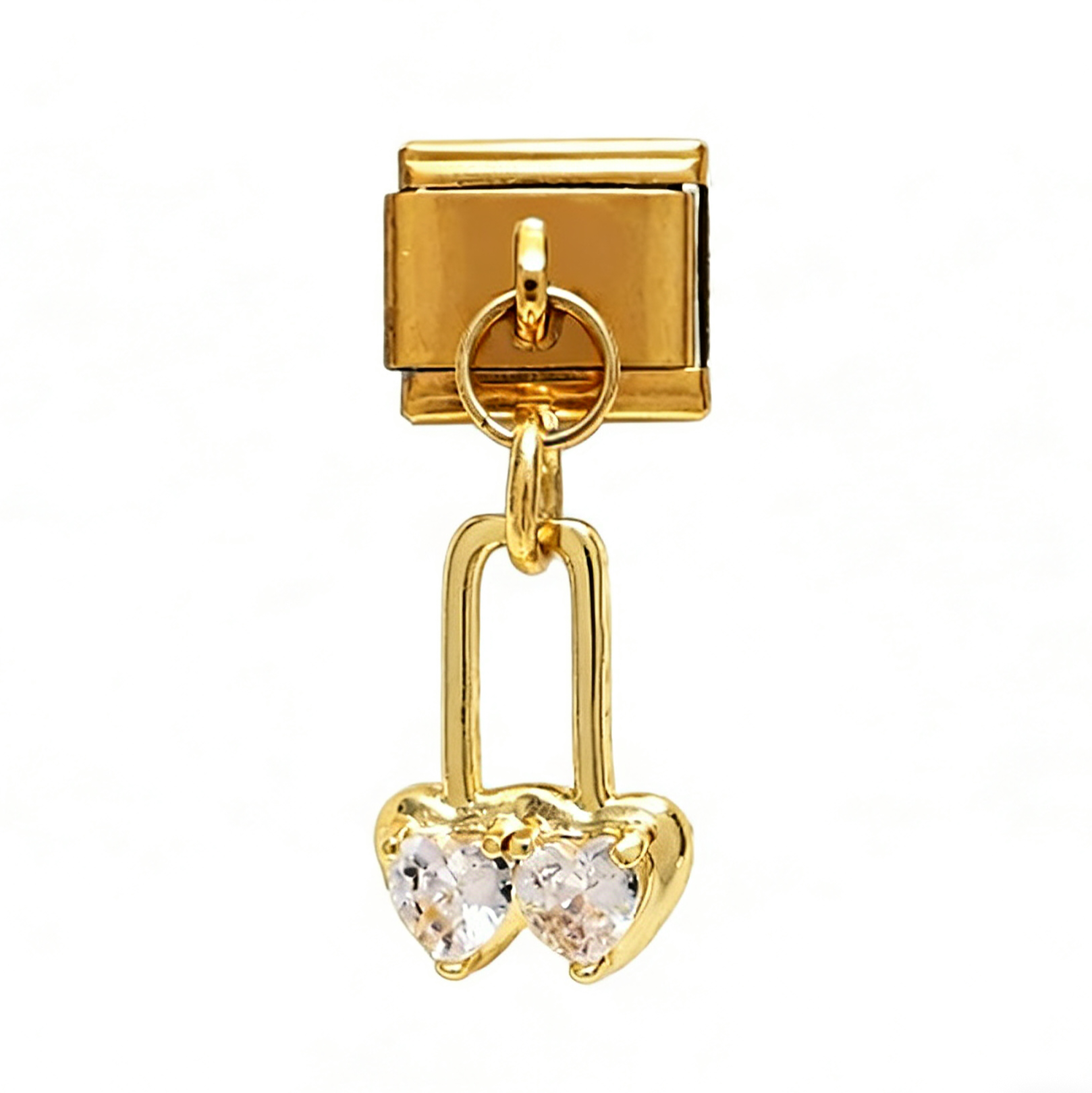 DOUBLE HEARTS PENDANT ITALIAN CHARM