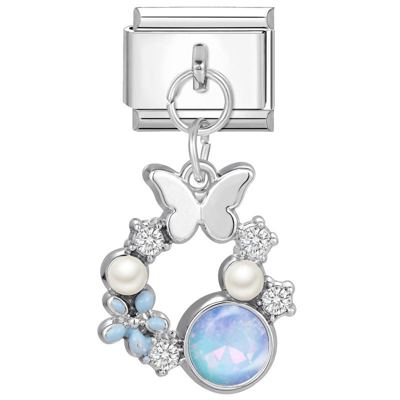 BUTTERFLY RING PENDANT ITALIAN CHARM