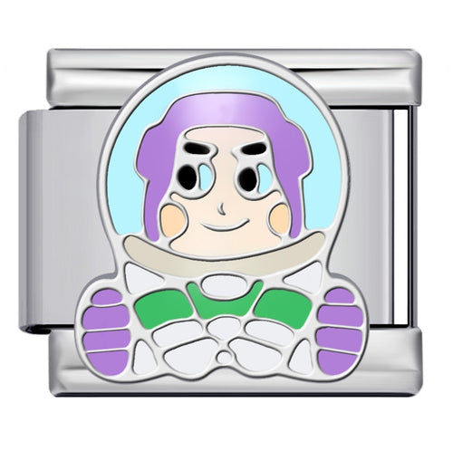 Buzz Astronaut Italian Charm Italian charm bracelet link in stainless steel