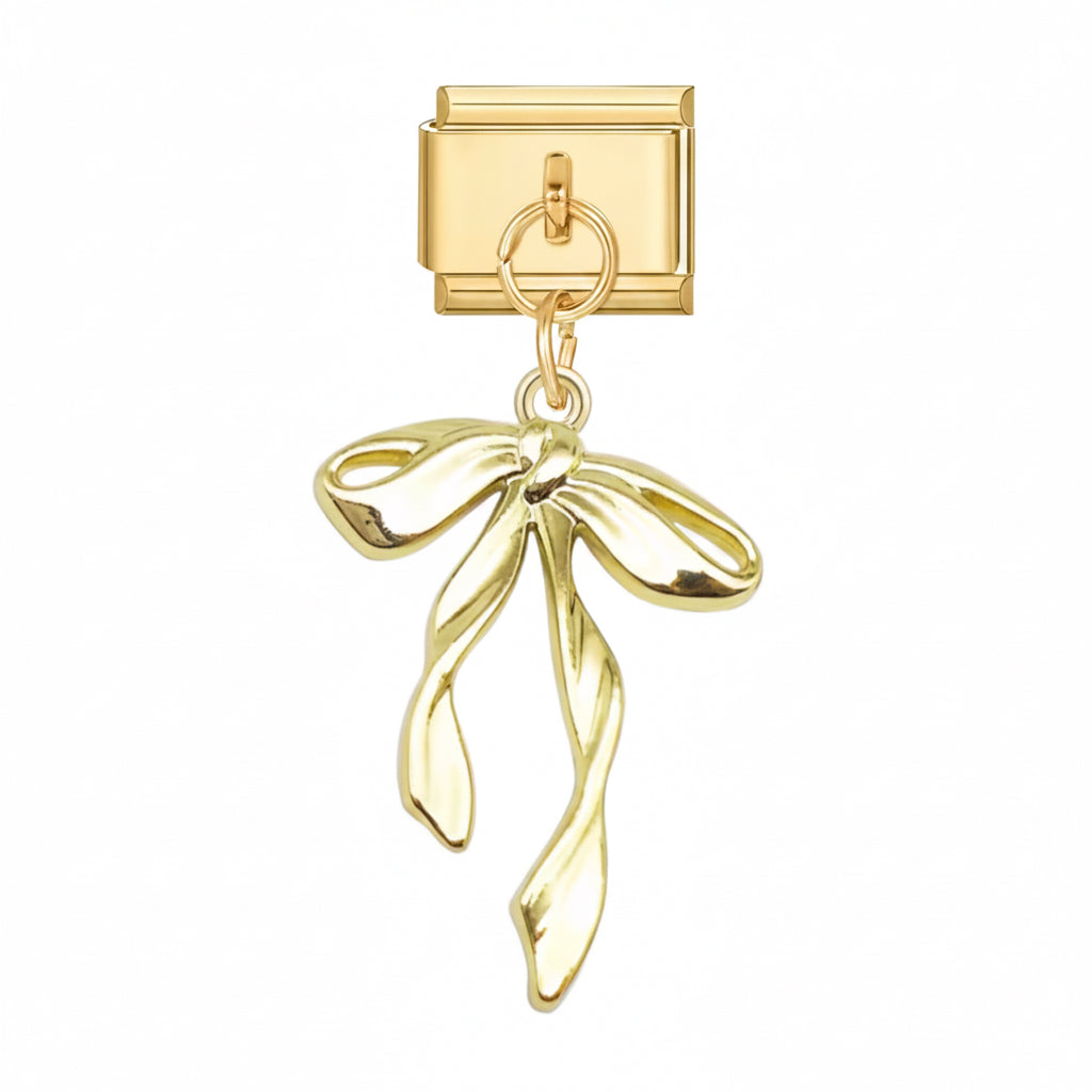 TWIRLED BOW PENDANT ITALIAN CHARM