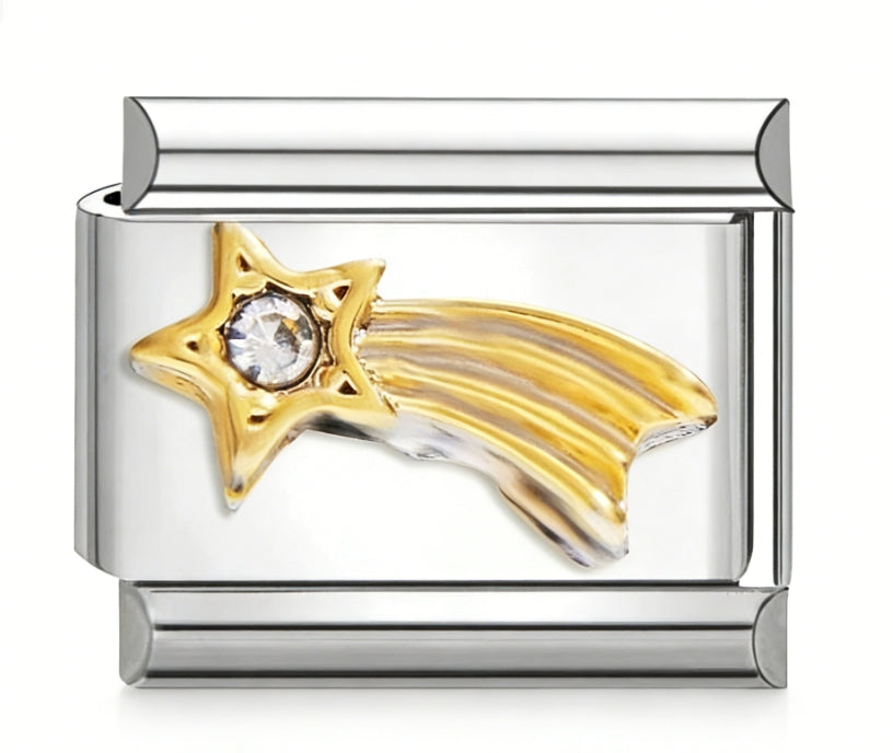 Shooting Star Italian Charm Italian charm bracelet link in stainless steel