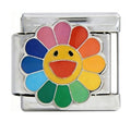 Rainbow Flower Italian Charm Italian charm bracelet link in stainless steel