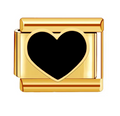 BLACK HEART ITALIAN CHARM