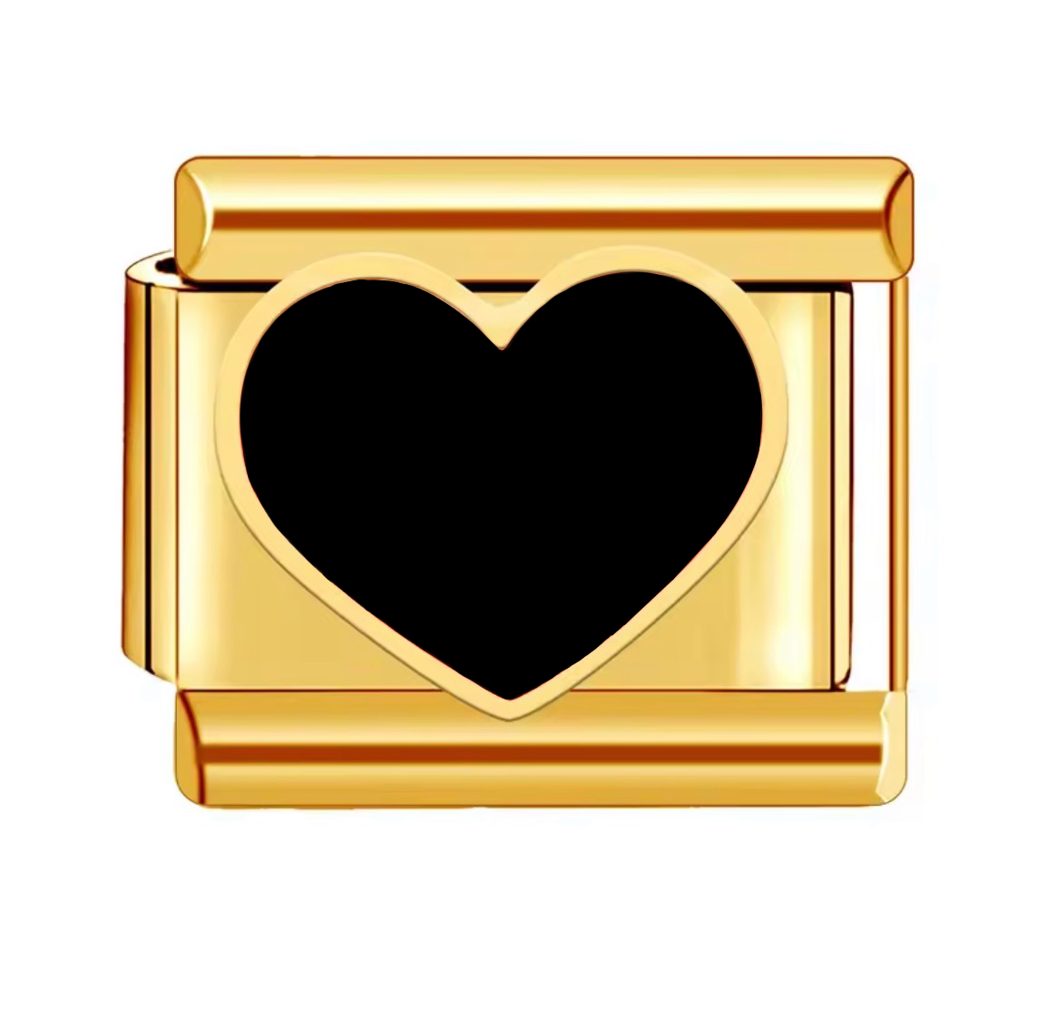 BLACK HEART ITALIAN CHARM
