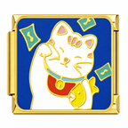 Lucky Cat Italian Charm Italian charm bracelet link in stainless steel