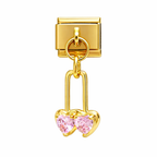 DOUBLE HEARTS PENDANT ITALIAN CHARM