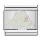 Flower Hat Italian Charm Italian charm bracelet link in stainless steel