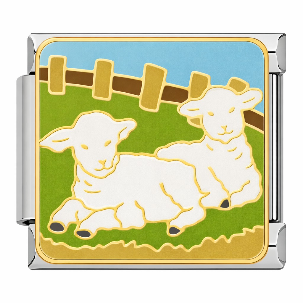 Lambs Italian Charm Italian charm bracelet link in stainless steel