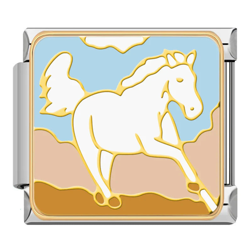 Horse Italian Charm Italian charm bracelet link in stainless steel